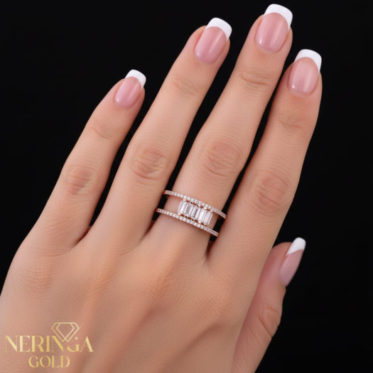 Rose gold women's ring #65615