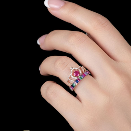 Rose gold women's ring #64906