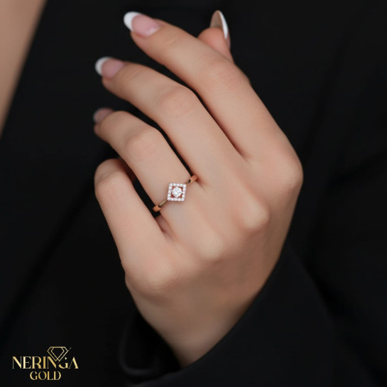 Rose gold women's ring #64927