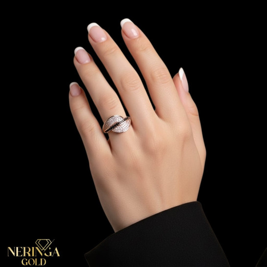 Rose gold women's ring #65398
