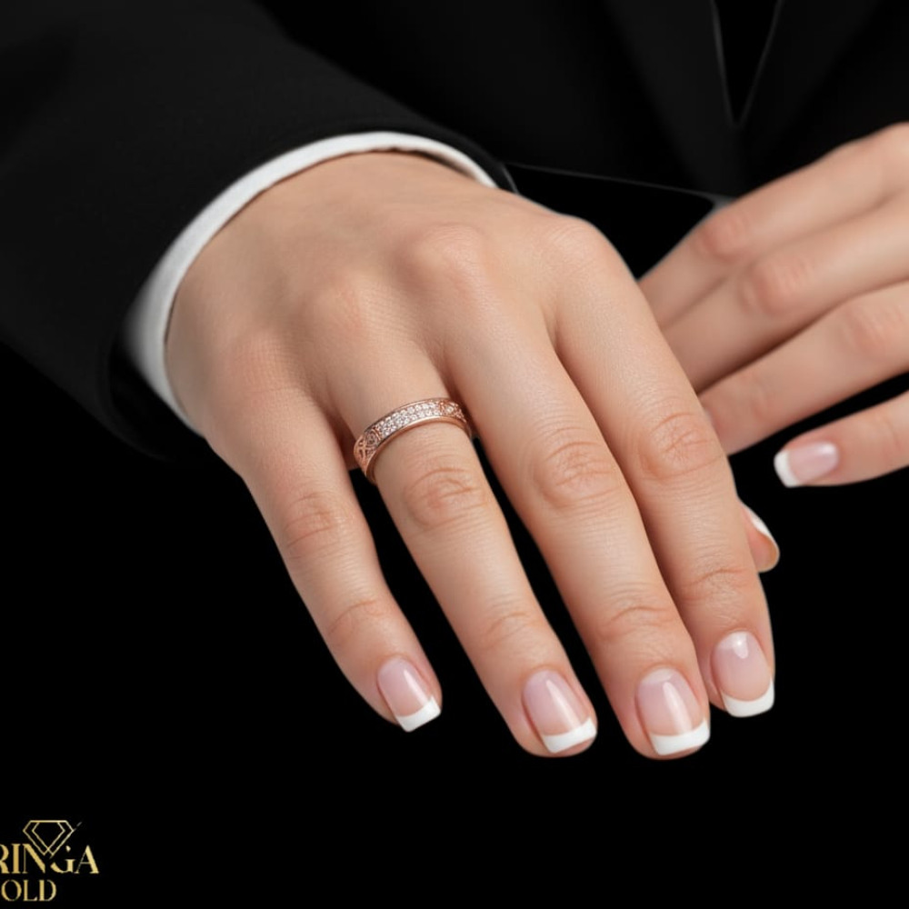 Rose gold women's ring #64994