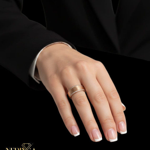 Rose gold women's ring #65504