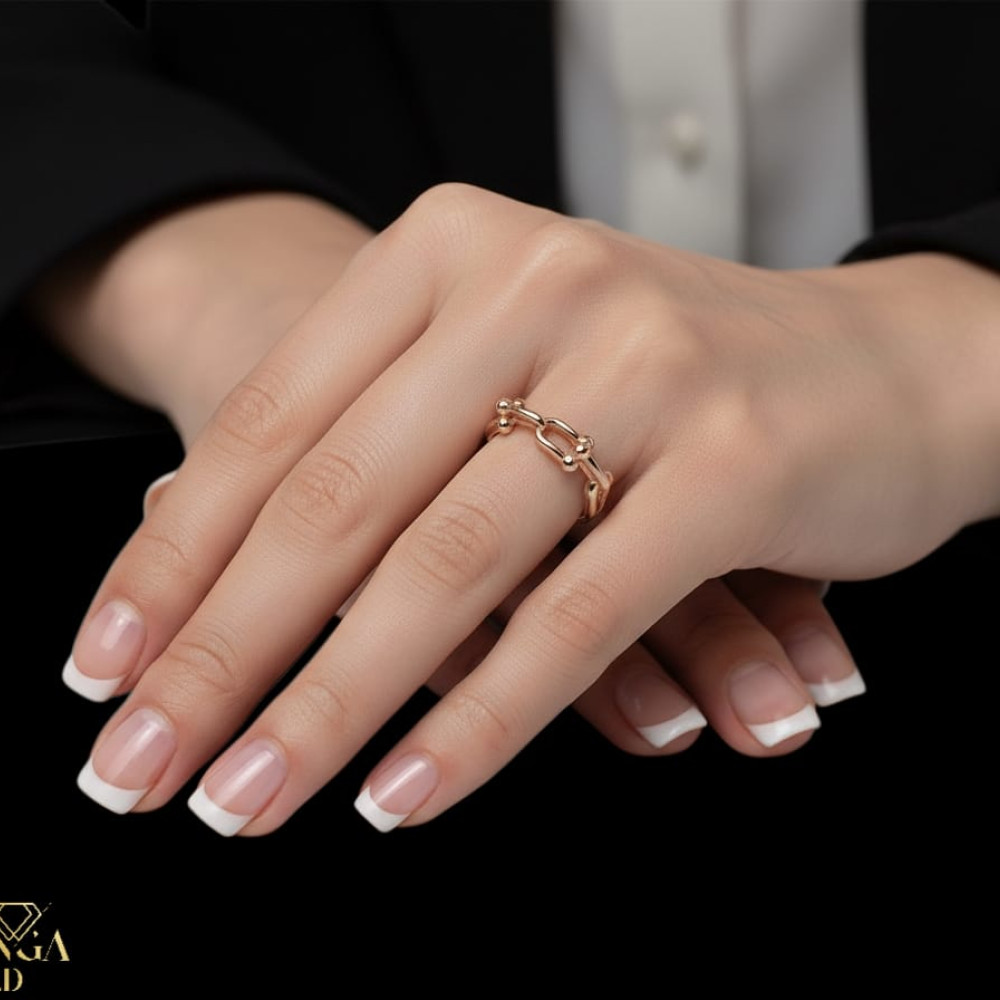 Rose gold women's ring #65015