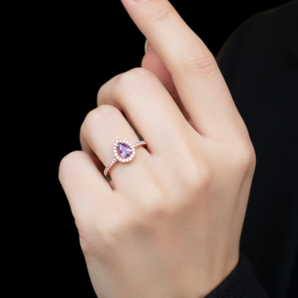 Rose gold women's ring #65568