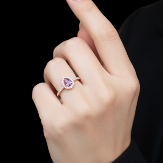 Rose gold women's ring #65568