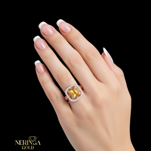 Rose gold women's ring #65453