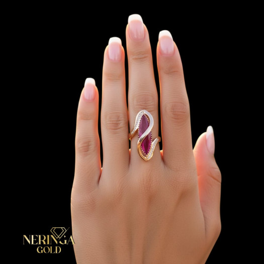 Rose gold women's ring #65414