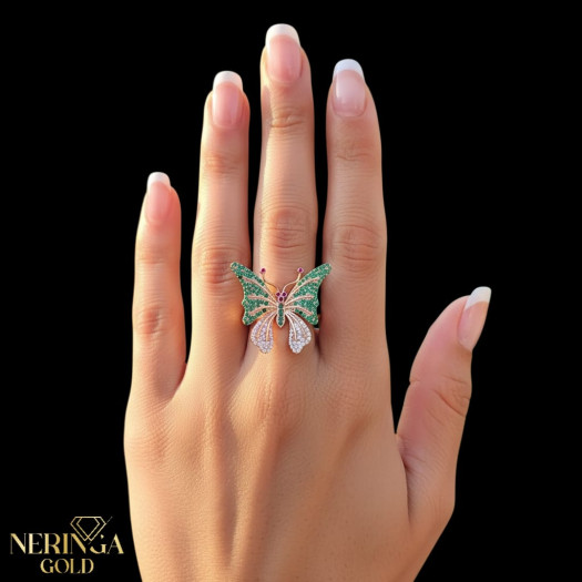 Rose gold women's ring #65609