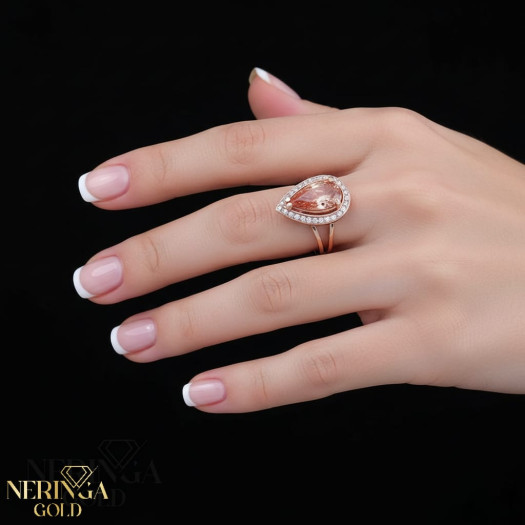 Rose gold women's ring #65157