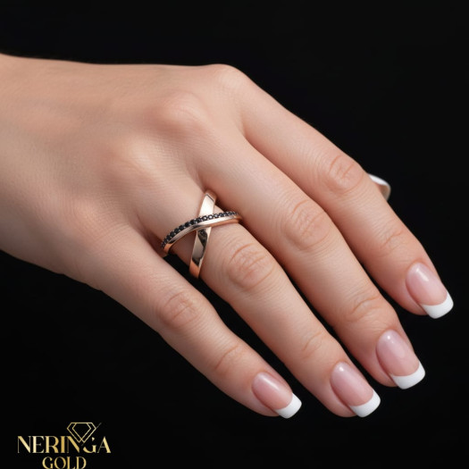 Rose gold women's ring #65031