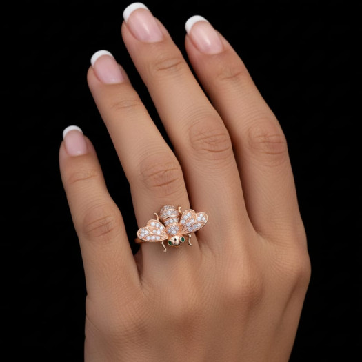 Rose gold women's ring #65001