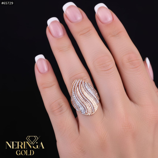Rose gold women's ring #65729