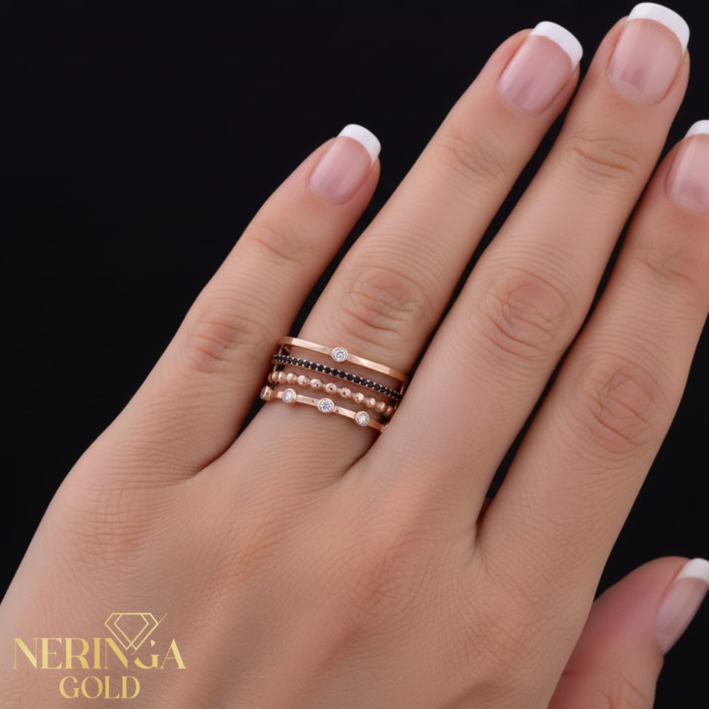 Rose gold women's ring #65727