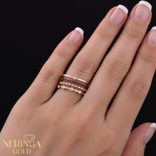 Rose gold women's ring #65727