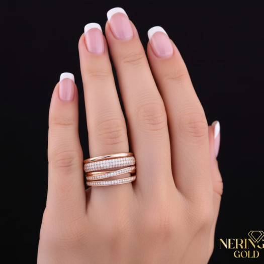 Rose gold women's ring #65724