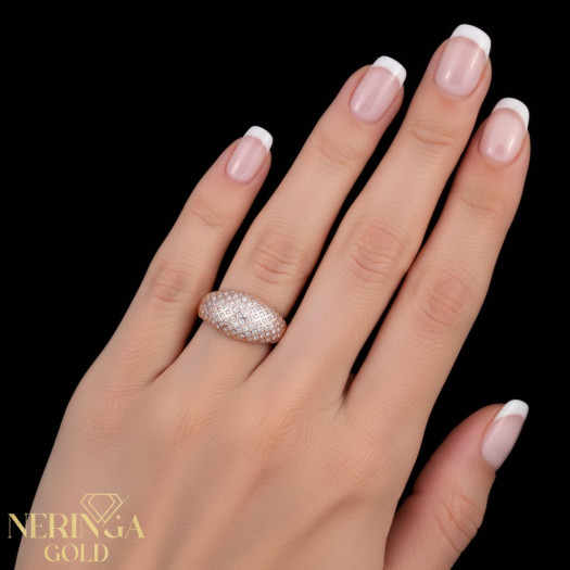 Rose gold women's ring #65703