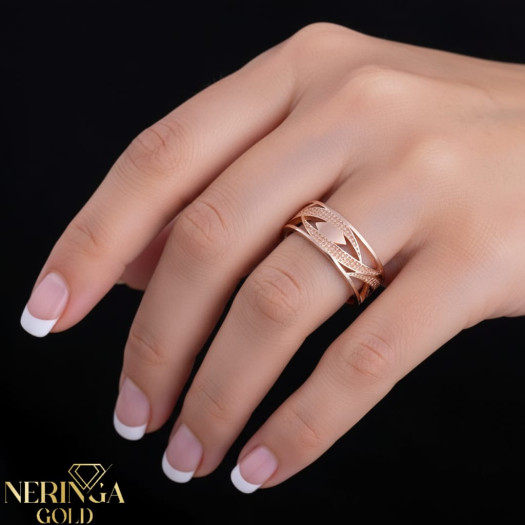 Rose gold women's ring #65679