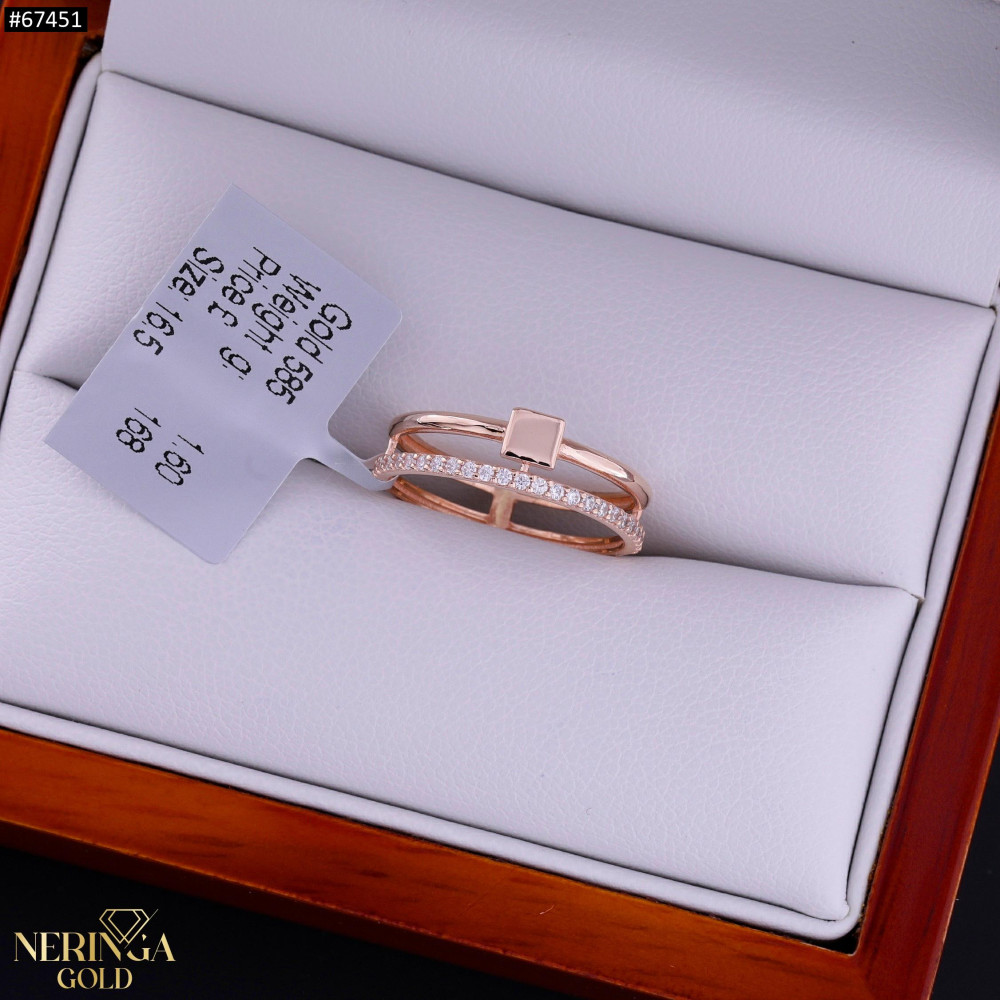 Rose gold women's ring #67451