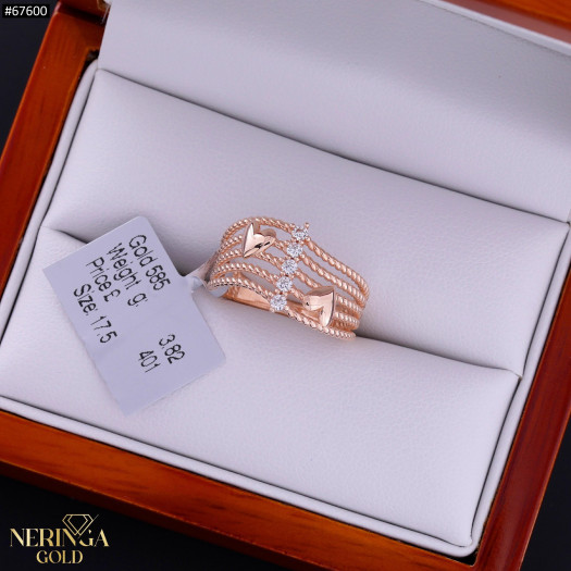 Rose gold women's ring #67600