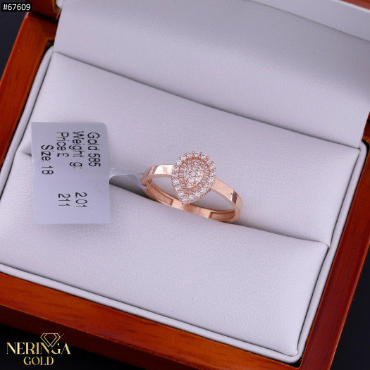 Rose gold women's ring #67609