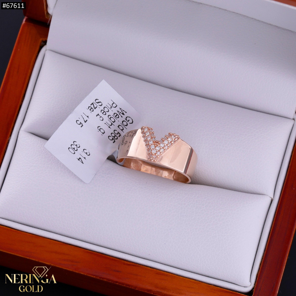 Rose gold women's ring #67611
