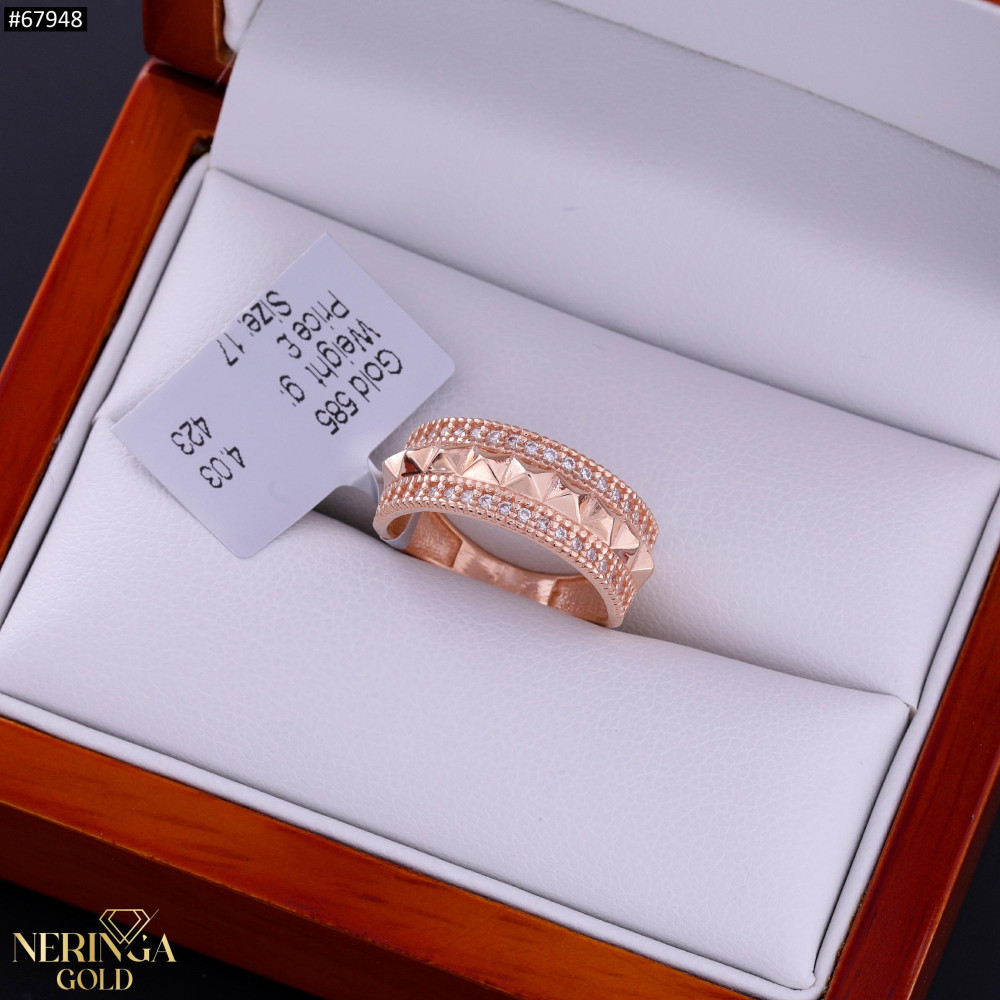 Rose gold women's ring #67948