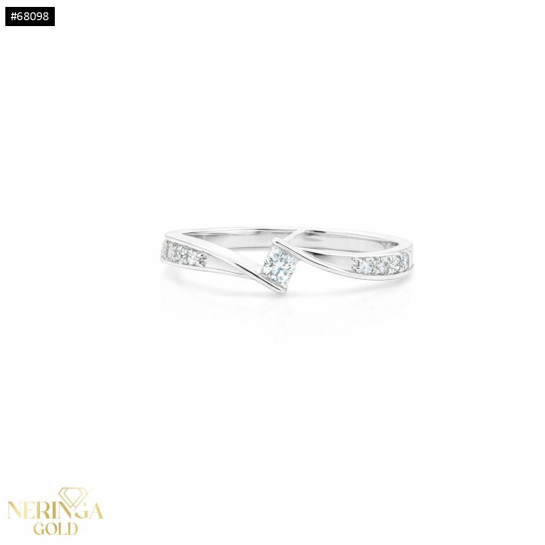 White gold gemstone ring #68098