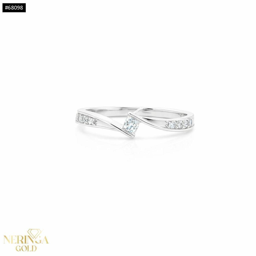 White gold gemstone ring #68098