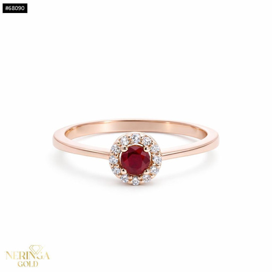 Rose gold gemstone ring #68090