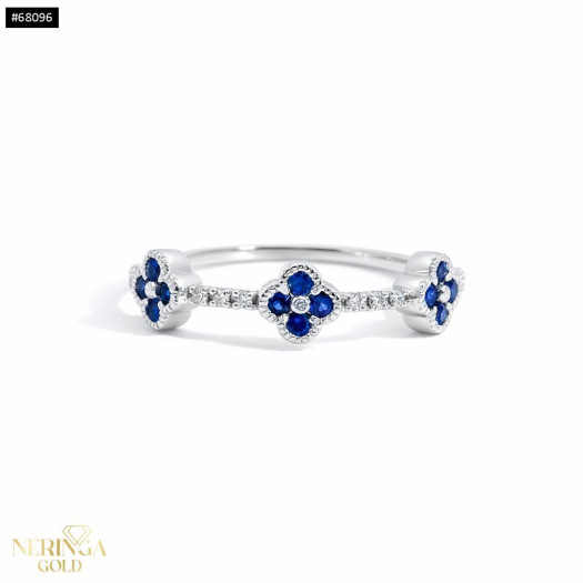 White gold gemstone ring #68096