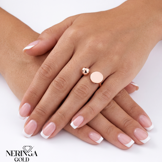 Rose gold women's ring #68615