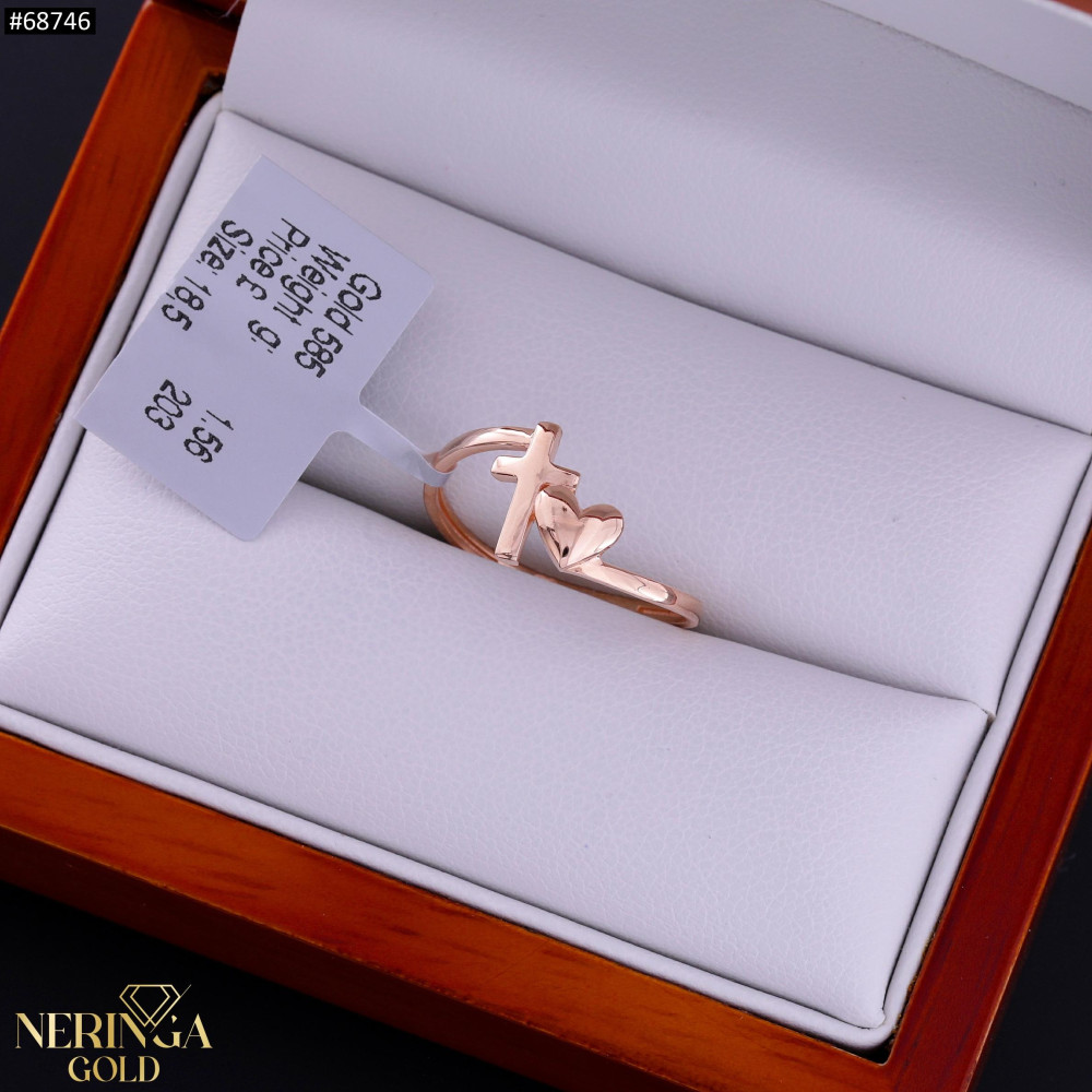 Rose gold women's ring #68746