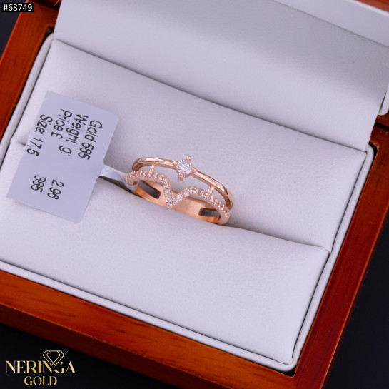Rose gold women's ring #68749