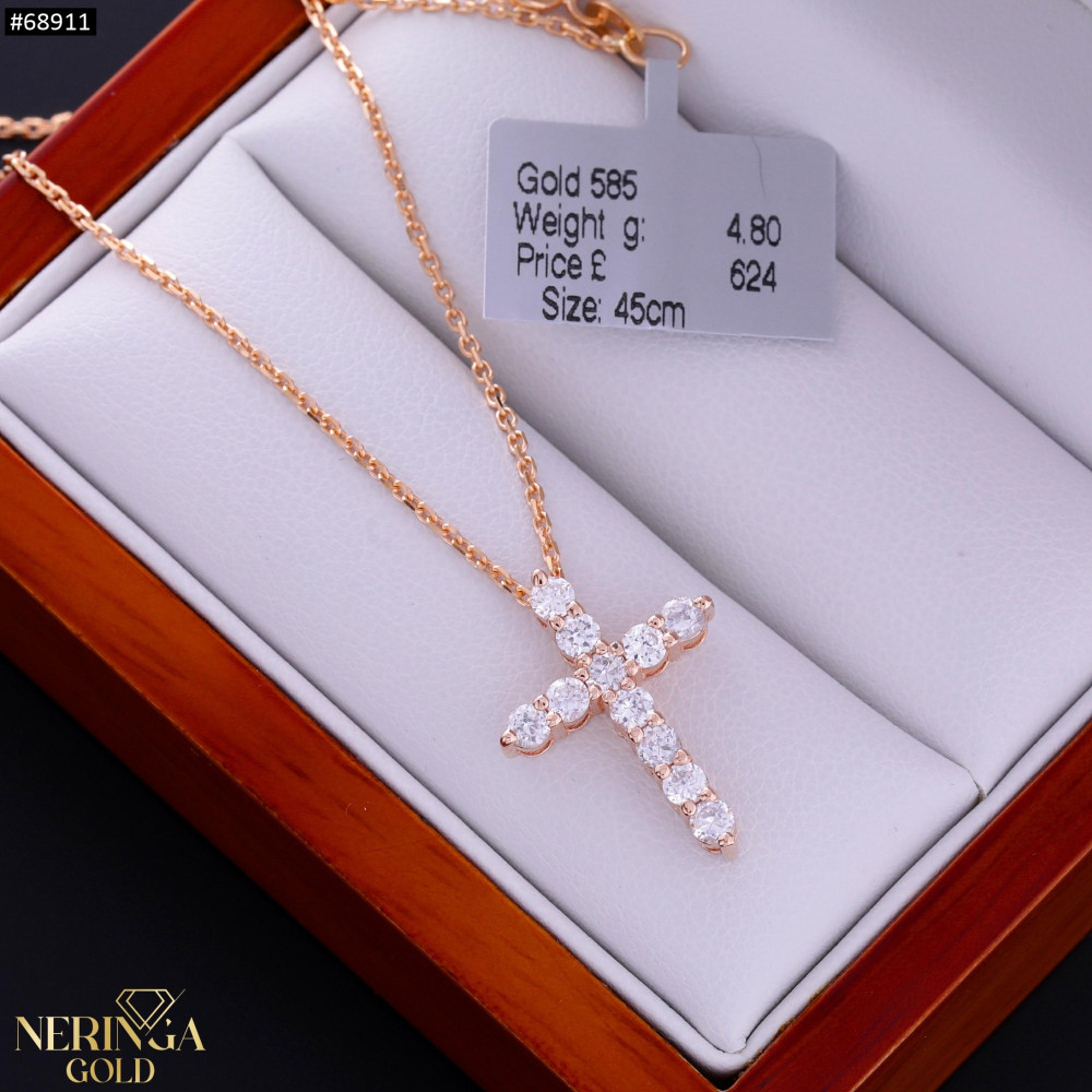Rose gold necklace set #68911