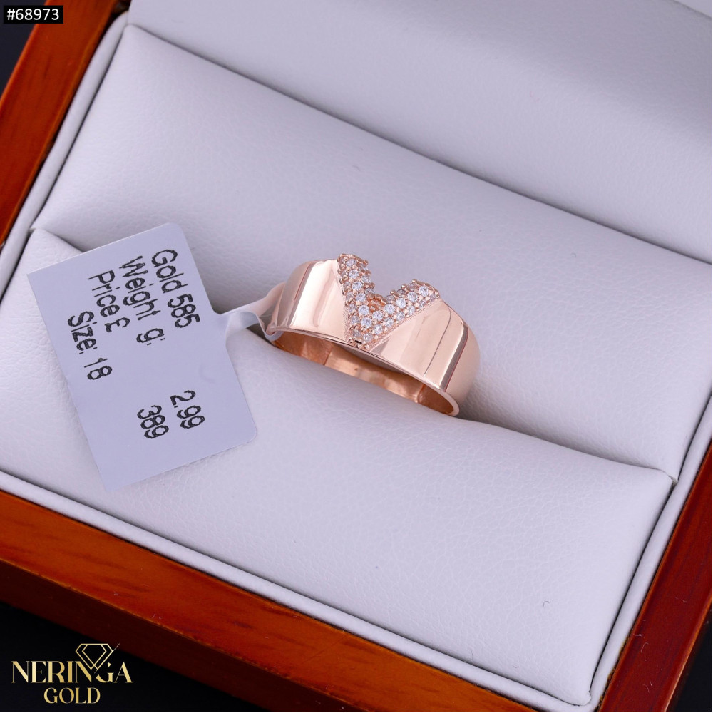 Rose gold women's ring #68973