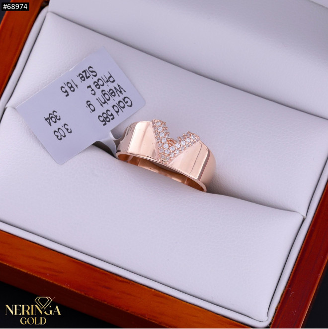 Rose gold women's ring #68974