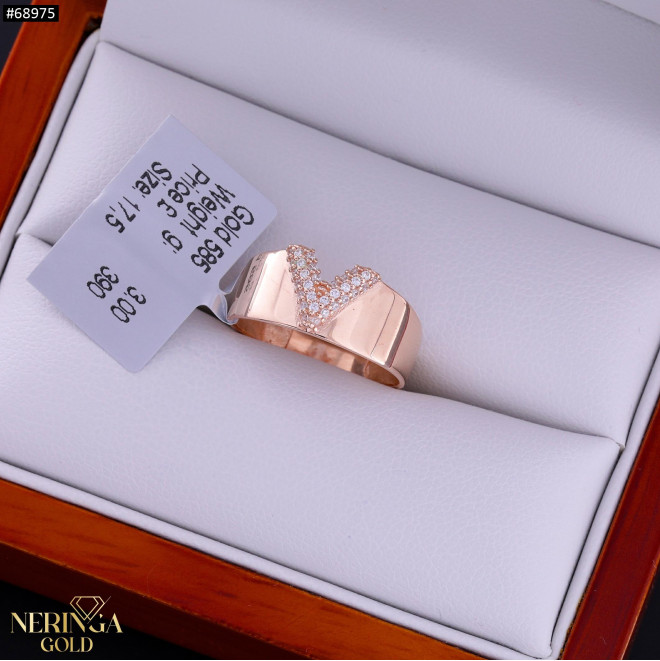 Rose gold women's ring #68975
