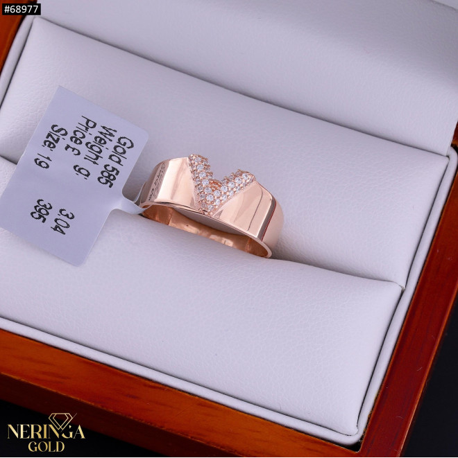 Rose gold women's ring #68977