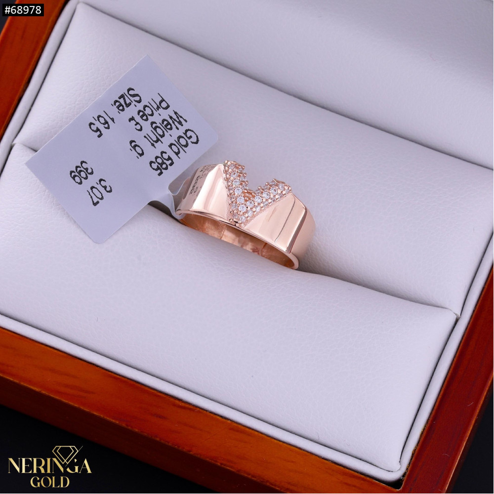 Rose gold women's ring #68978