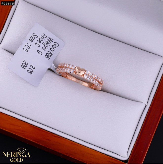 Rose gold women's ring #68979