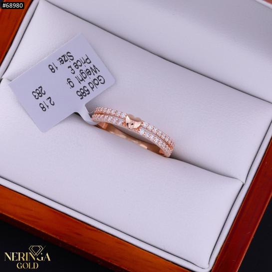 Rose gold women's ring #68980