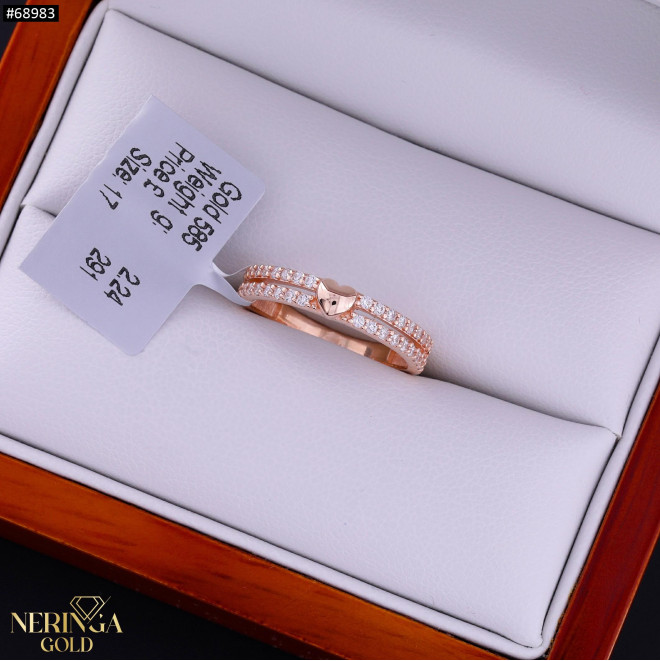 Rose gold women's ring #68983