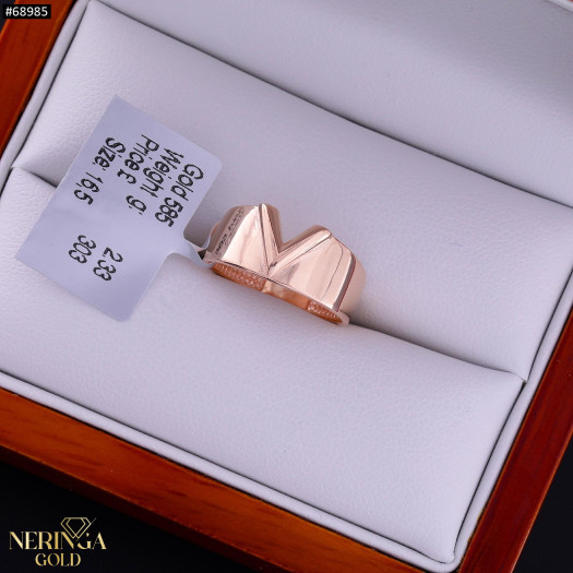 Rose gold women's ring #68985