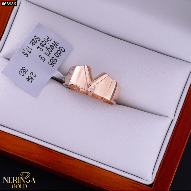Rose gold women's ring #68986