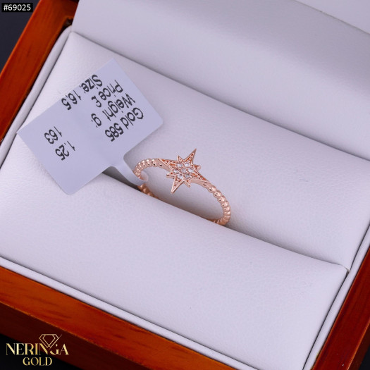 Rose gold women's ring #69025