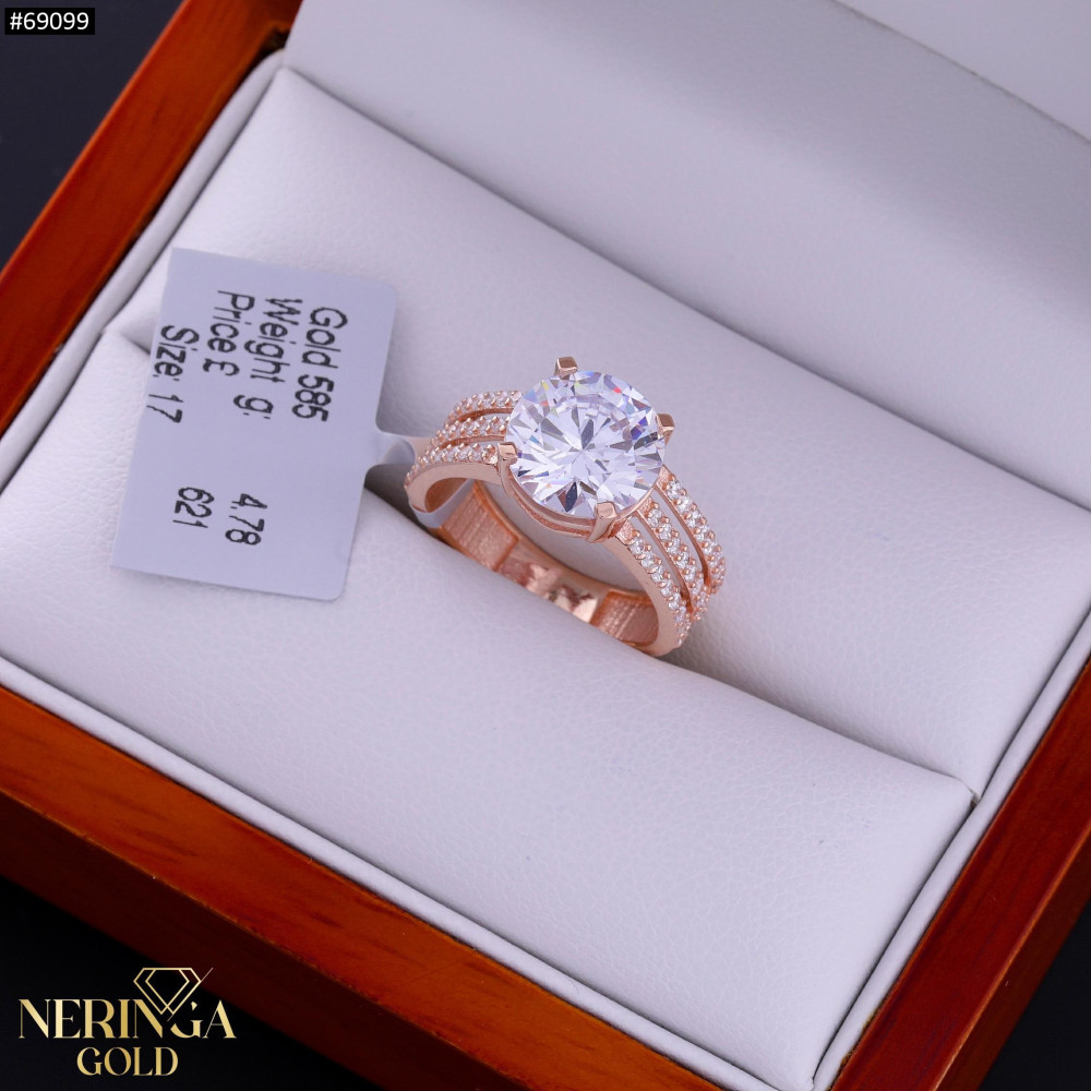 Rose gold women's ring #69099