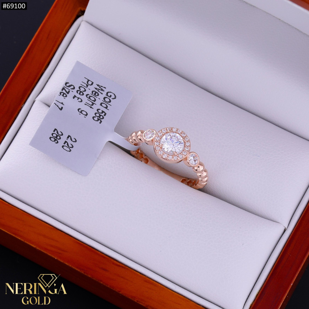 Rose gold women's ring #69100