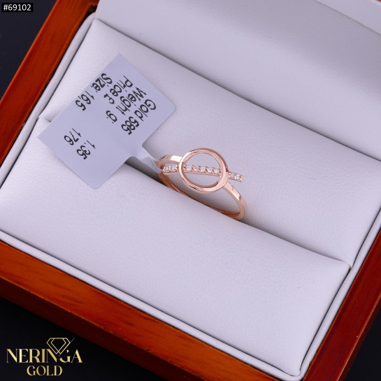 Rose gold women's ring #69102