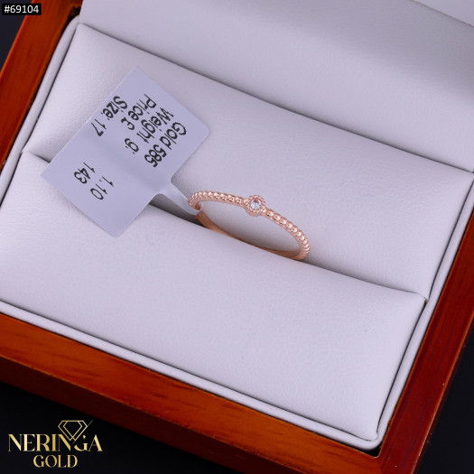 Rose gold women's ring #69104
