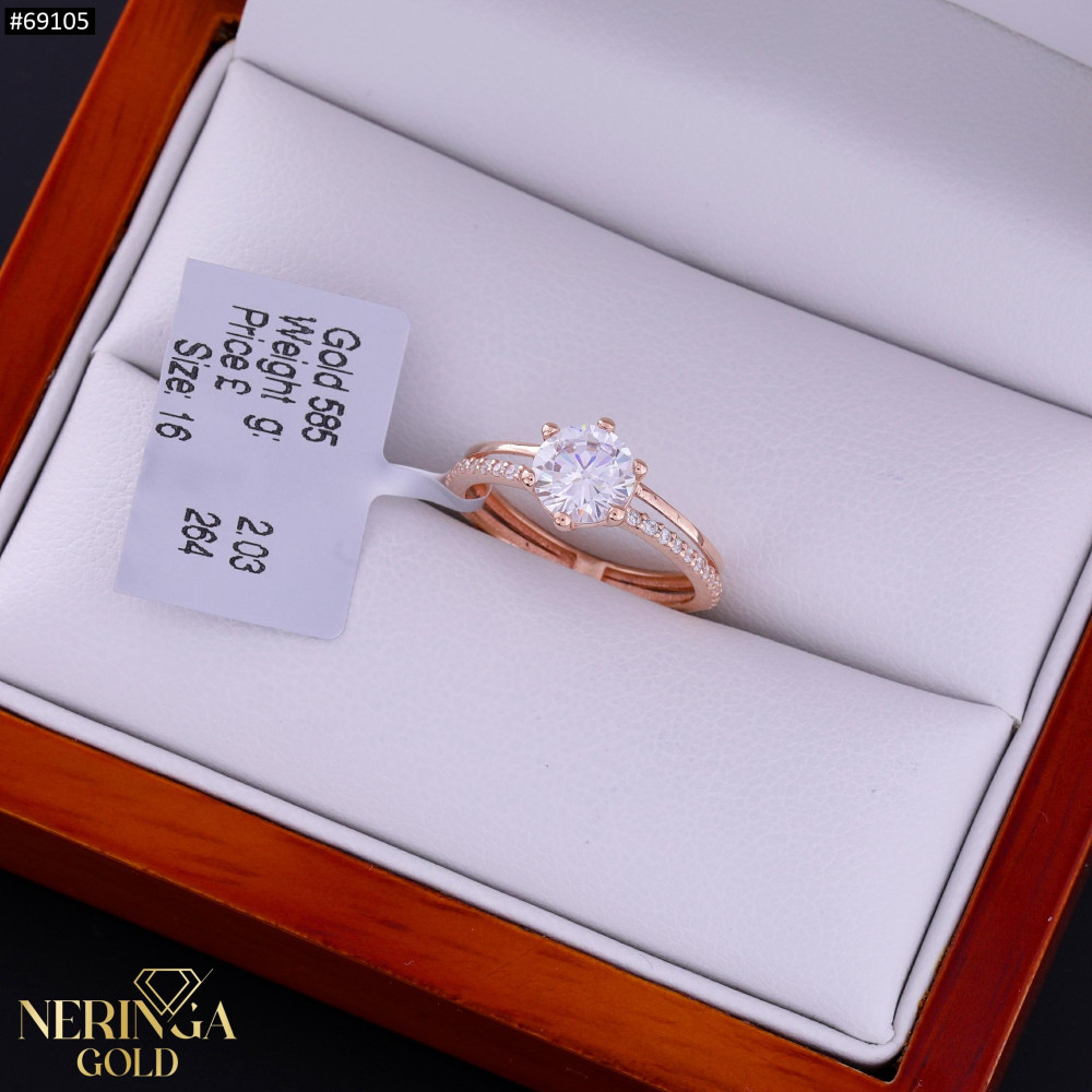 Rose gold women's ring #69105